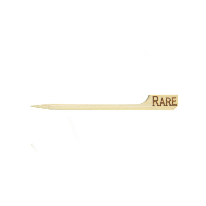 Pincho de bambú Teppo Gushi para carne con inscripción Rare (crudo) 90mm - 100Uds