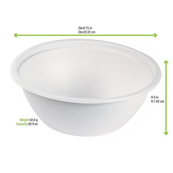 Bol pulpe géant rond blanc   H82mm 2400ml-100Pcs