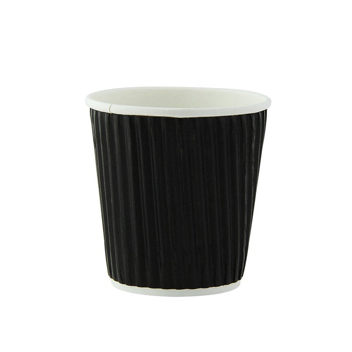 Gobelet carton double paroi noir "Rippley"   H62mm 120ml - 1000Pcs