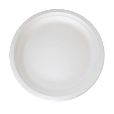Assiette ronde blanche en pulpe-500Pcs