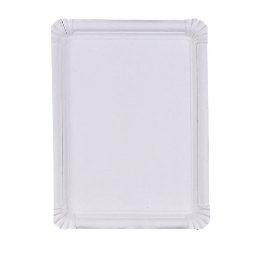 Plato rectangular blanco de cartón 270x200mm - 6Uds