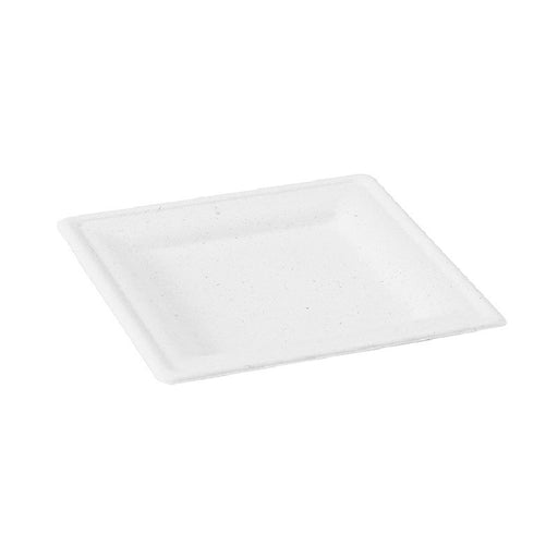 Assiette pulpe carrée blanche 180x180mm H15mm-60Pcs