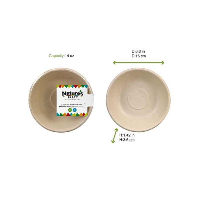 Assiette en pulpe ronde brune Ø180mm - 300Pcs