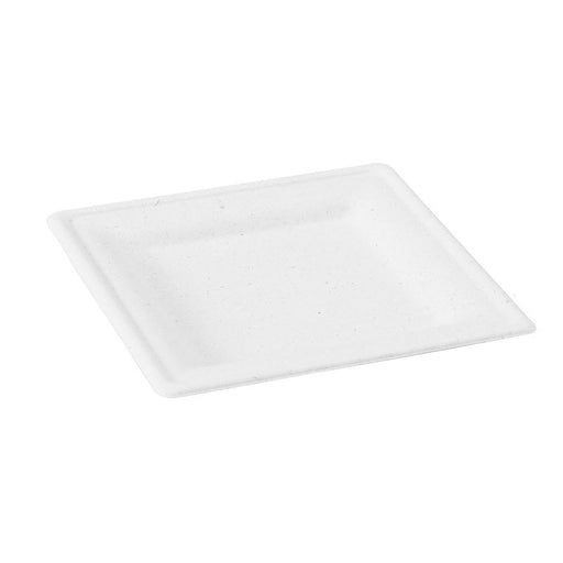 Plato blanco cuadrado a base de pulpa 200x200mm A12mm - 24Uds