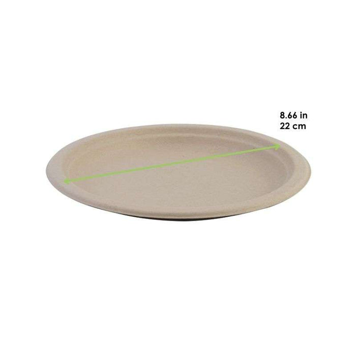 Assiette en pulpe brune ronde Ø225mm - 300Pcs
