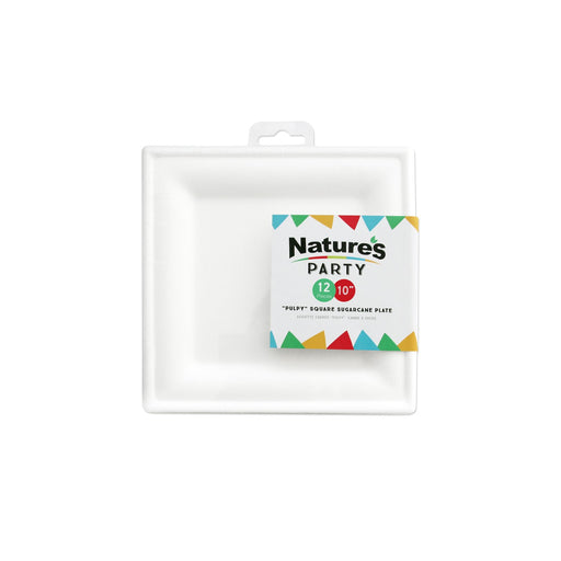 Assiette pulpe carrée blanche  250mm  H17mm-288Pcs