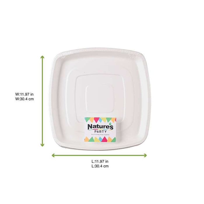 Plateau traiteur carré pulpe blanc 304x304mm H25mm-24Pcs
