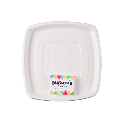 Plateau traiteur carré pulpe blanc 304x304mm H25mm-24Pcs