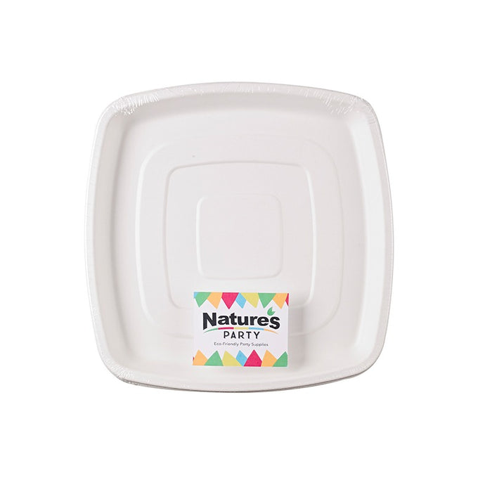 Plateau traiteur carré pulpe blanc 304x304mm H25mm-24Pcs