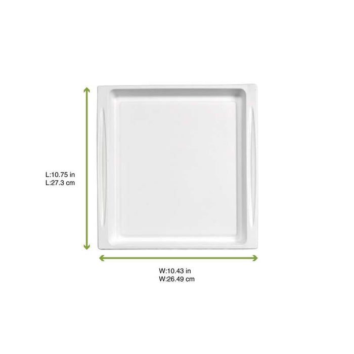 Plateau pulpe rectangulaire blanc "Atlas" 273x265mm-20Pcs
