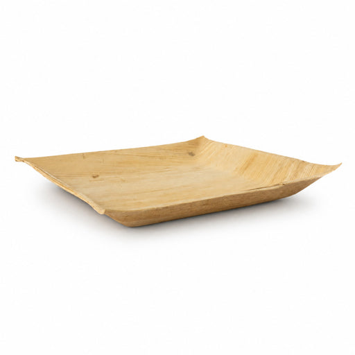 Assiette palmier carrée avec angles et bord inclinés "Areca" 270x270mm-24Pcs