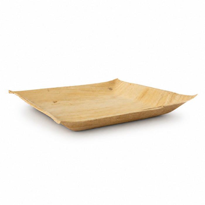 Assiette palmier carrée avec angles et bord inclinés "Areca" 270x270mm-24Pcs