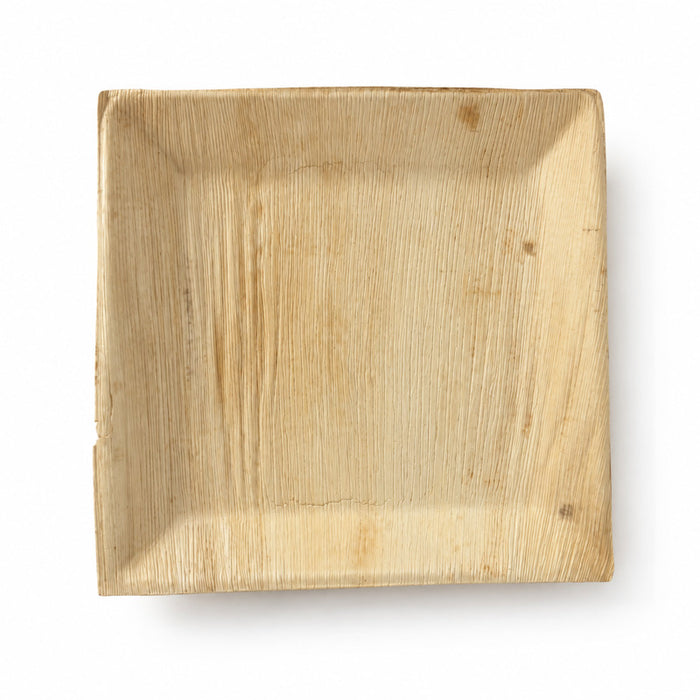 Assiette palmier carrée avec angles et bord inclinés "Areca" 270x270mm-24Pcs