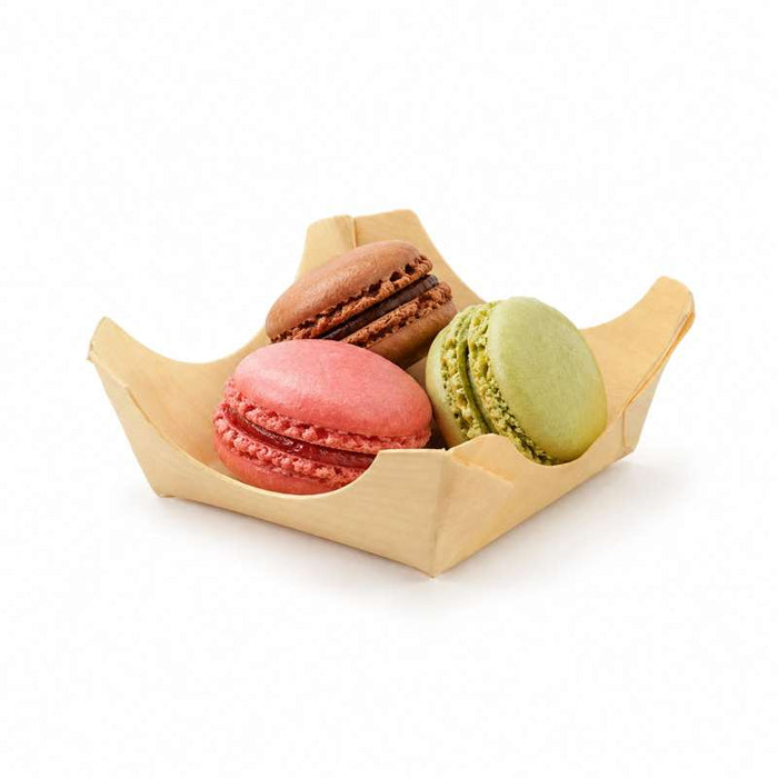 Mini assiette bois carrée 60x60mm H25mm-288Pcs