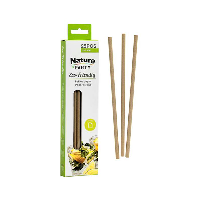 Chalumeau papier kraft  H197mm-300Pcs