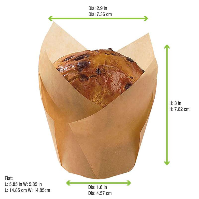 CAISSETTE DE CUISSON TULIPE MARRON SILICONE 150X150X45MM 24PCS/PET BOX, 6BOX/OPP BAG, 4BAG/CTN-576Pcs