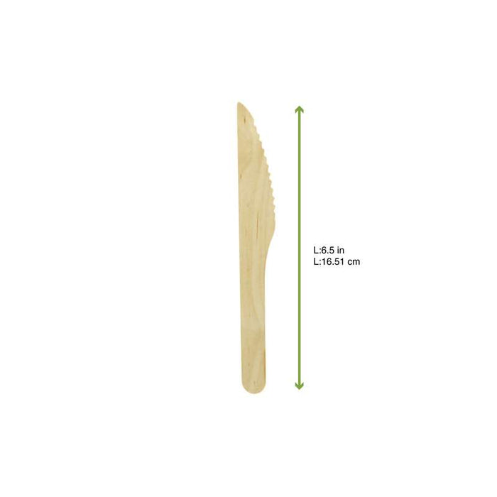 Couteau dentelé en bois 165mm - 500Pcs