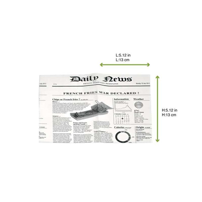 Pochette papier ingraissable blanche décor journal ouverte 2 côtés 130x130mm - 1000Pcs