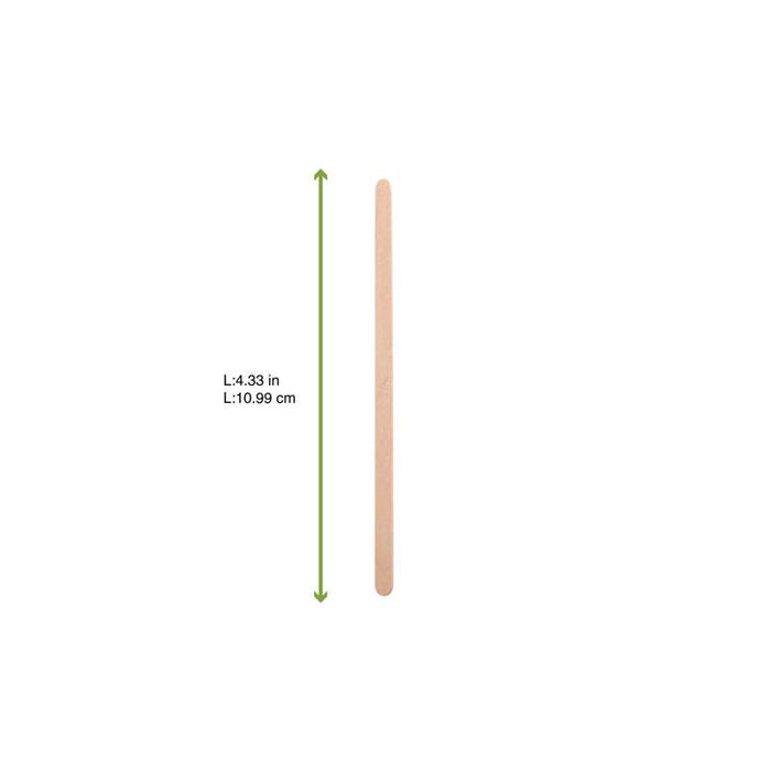 Agitateur à café en bois à bouts arrondis 110mm - 1200Pcs