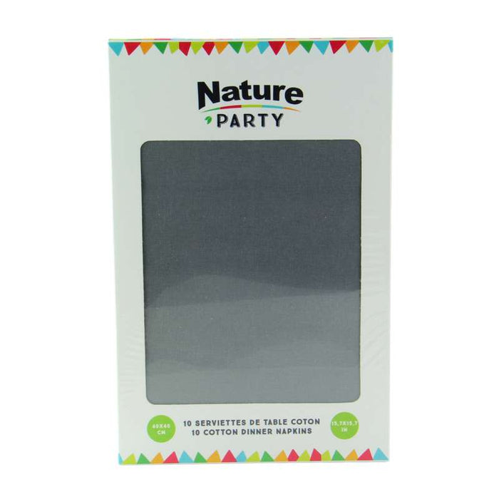 Serviette de table en coton grise 400x400mm - 100Pcs
