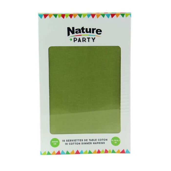 Serviette de table verte en coton 400x400mm - 100Pcs