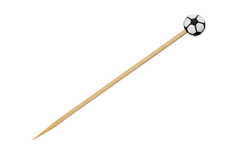 Pique bambou avec une extrémité décor football  H120mm - 1000Pcs