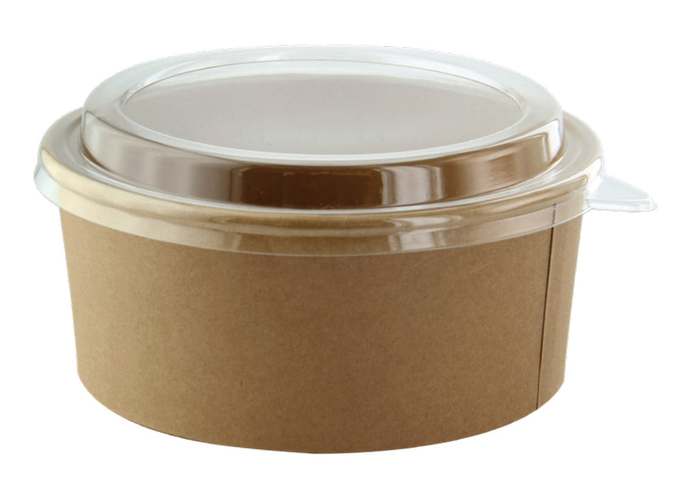 Combo Saladier en carton kraft et couvercle PET   H50mm 550ml-300Pcs