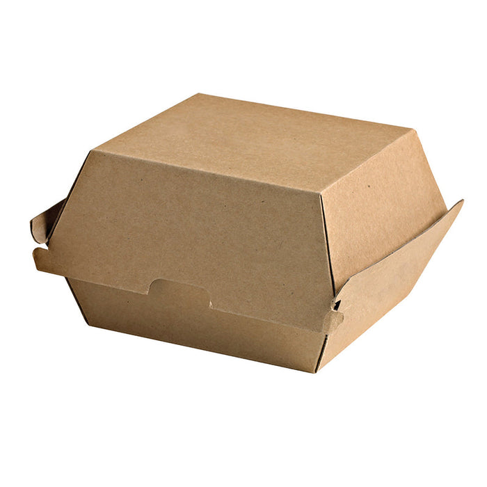 Boite burger carton kraft brun microcannelé  178x155mm H80mm-250Pcs