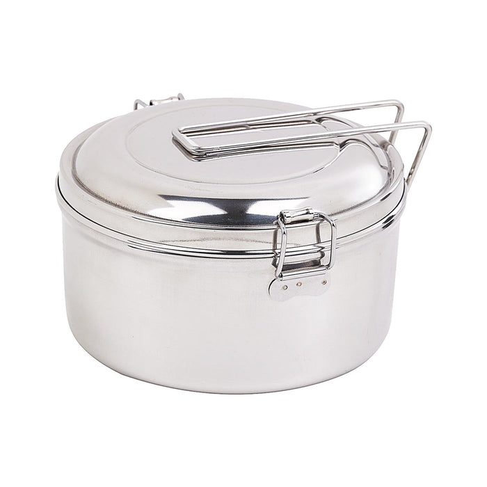 Boite ronde NoxBox en inox type bento avec couvercle   H76mm 900ml - 6Pcs