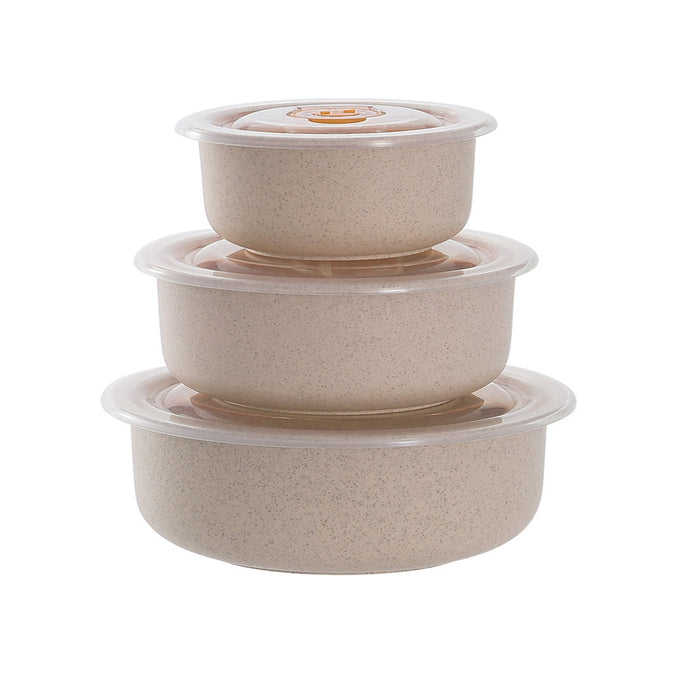 Bol réutilisable en composite beige avec couvercle en plastique PP  H58mm 300ml-40Pcs