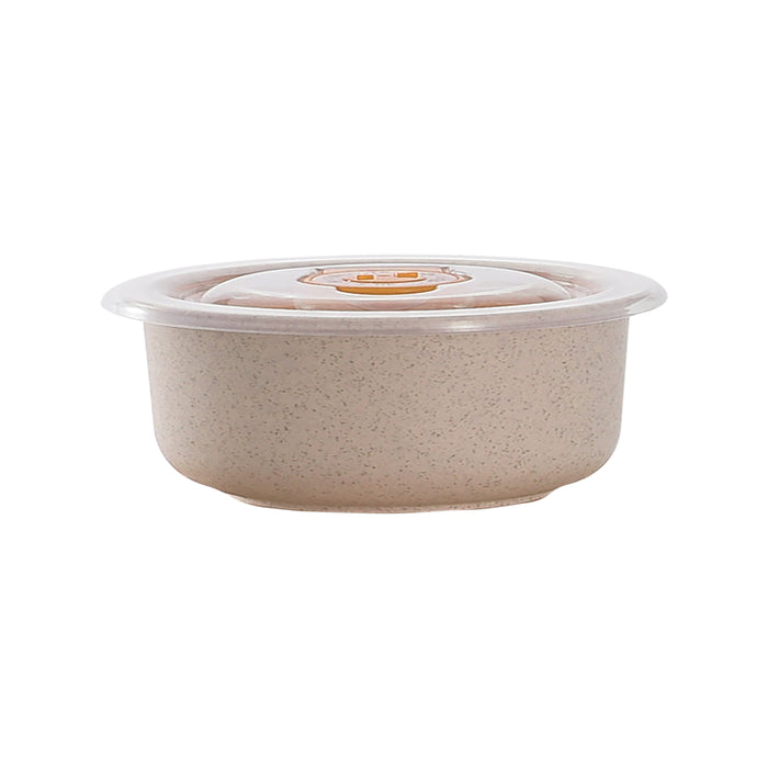 Bol réutilisable en composite beige avec couvercle en plastique PP  H65mm 500ml - 30Pcs