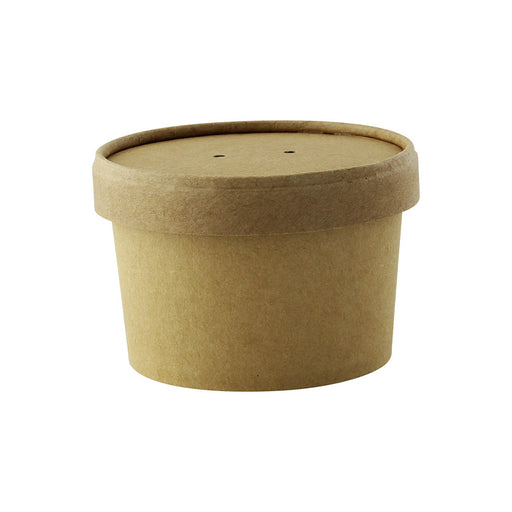 Vaso sopa kraft con tapa 230ml A60mm - 25Uds
