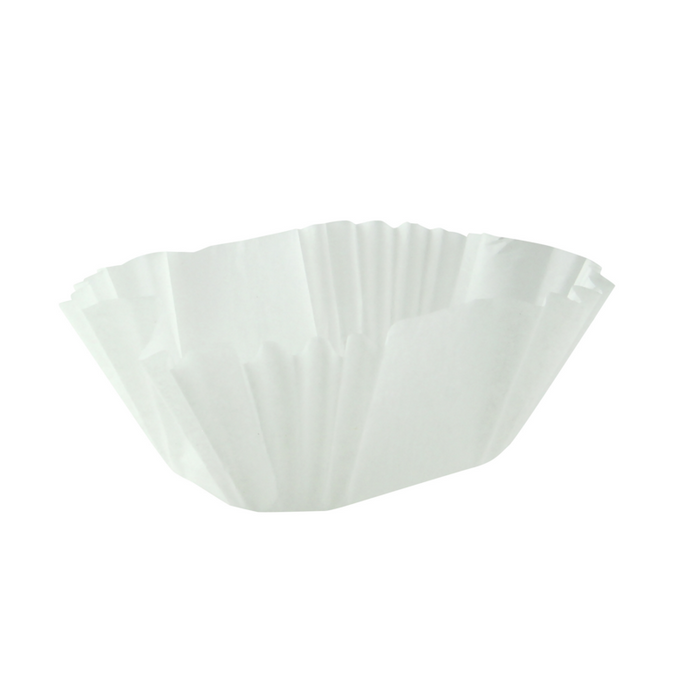 Caissette papier de cuisson ovale blanche siliconée  65x50mm H40mm-100Pcs