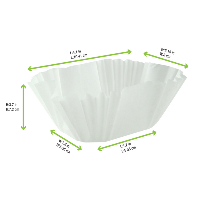 Caissette papier de cuisson ovale blanche siliconée  65x50mm H40mm-100Pcs