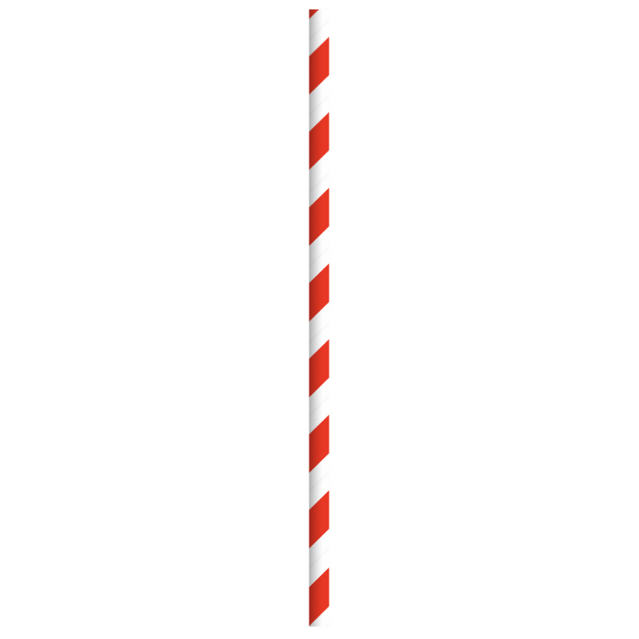 Chalumeau papier rouge  / blanc emballé individuellement   H197mm-3000Pcs
