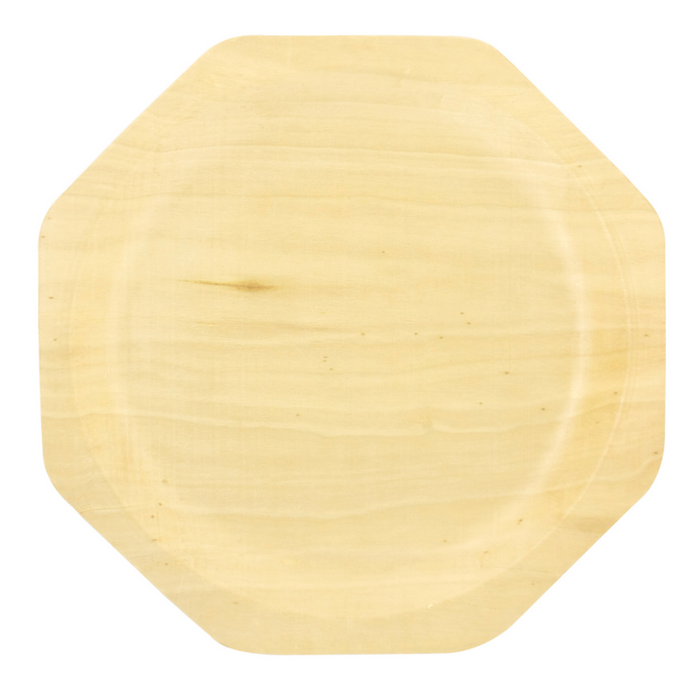 Plato de madera octogonal SCANDINAVIE 260x220mm - 10Uds