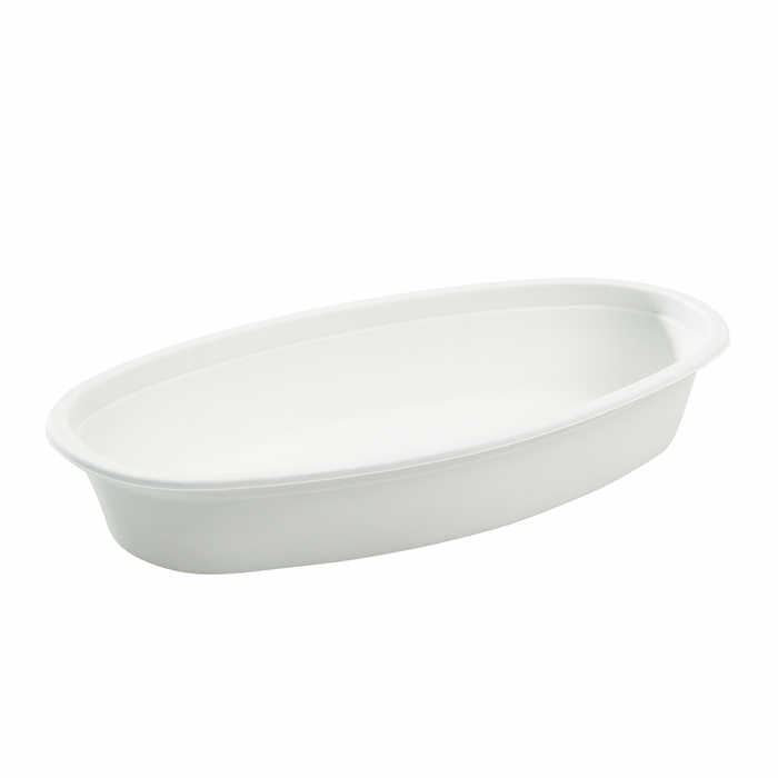 Saladier blanc ovale en pulpe  230x140mm H50mm 700ml-1000Pcs