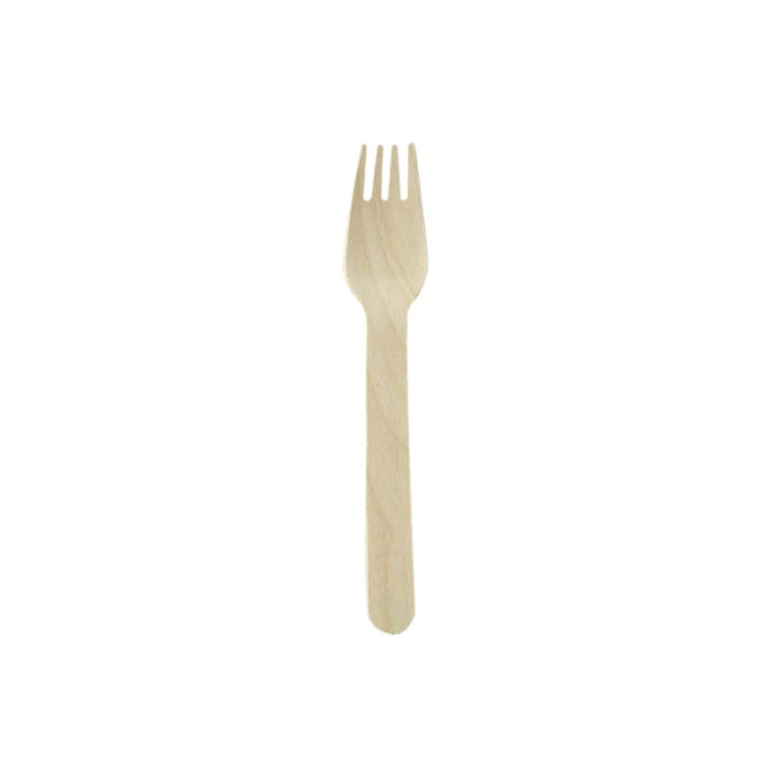 Tenedor de madera con funda de papel kraft A158mm - 50Uds